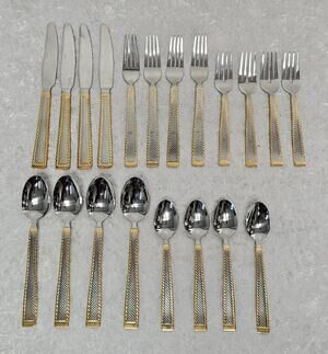Cambridge South Hampton Pattern Stainless China 20pc Flatware Set